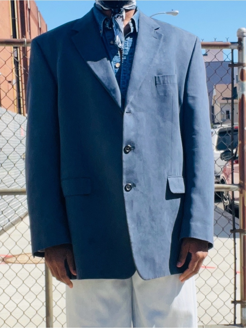 Chaps by Ralph Lauren Light Blue Faux Suede Sport Coat